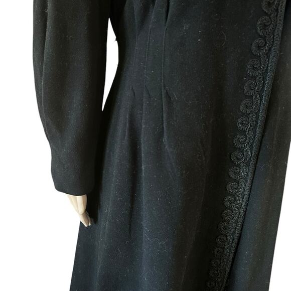 VTG Brenner Bros New York black embroidered 40’s wool swing fit and flare coat - Picture 4 of 16